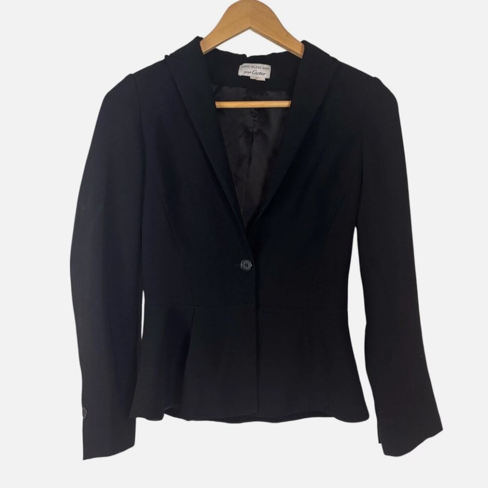 Anne Valerie Hash Pour Cartier Tailored Tuxedo Blazer Jacket Women's Size 32